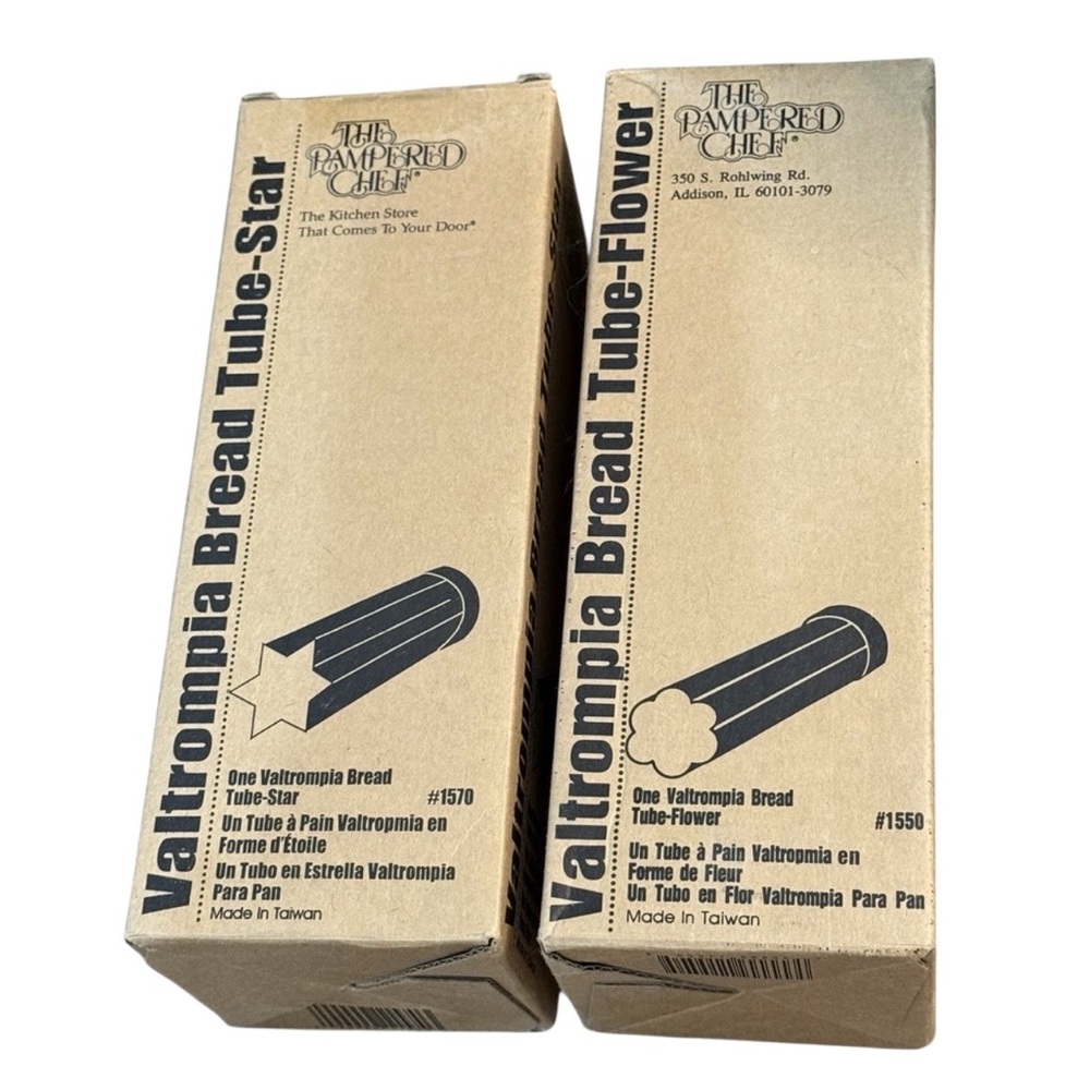 NIB The Pampered Chef Valrompia Bread Tube Set - Star and Flower - Picture 2 of 4